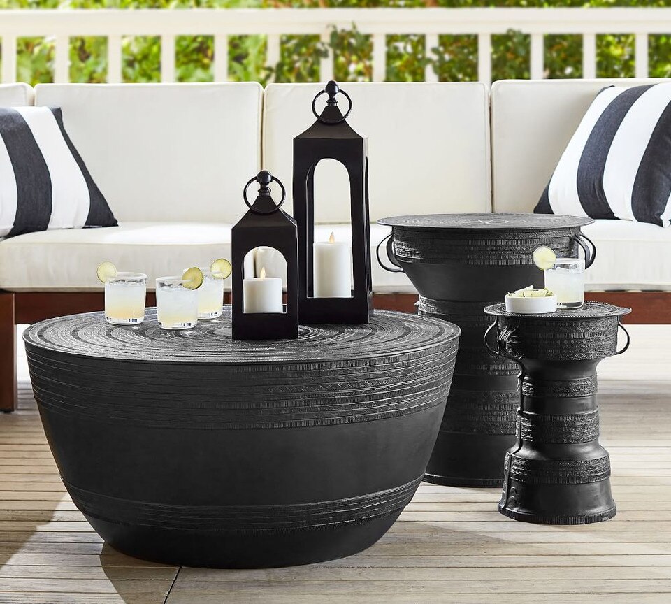 Frog Drum Indoor/Outdoor Metal Side Tables Pottery Barn Australia